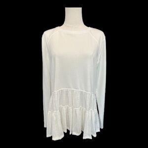 🆕 ✨ NWOT Simply Vera Vera Wang White Peplum Ruffle Top | Size L